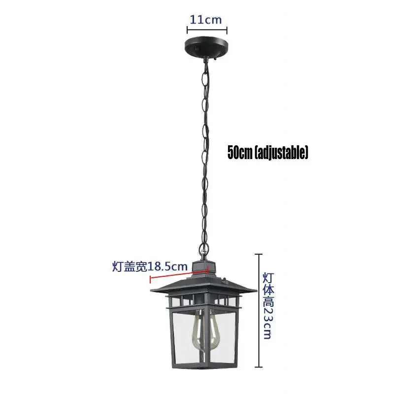 lampe suspendue pendentif noir bronze transparent classique salon chambre étanche antirouille