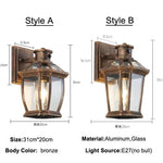 lampe murale transparente classique éclairage extérieur résistant bronze verre aluminium jardin