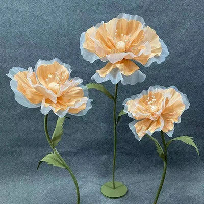 fleurs artificielles coquelicot mariage decoration intérieure moderne rose bleu rougeclair elégant tringle fixée