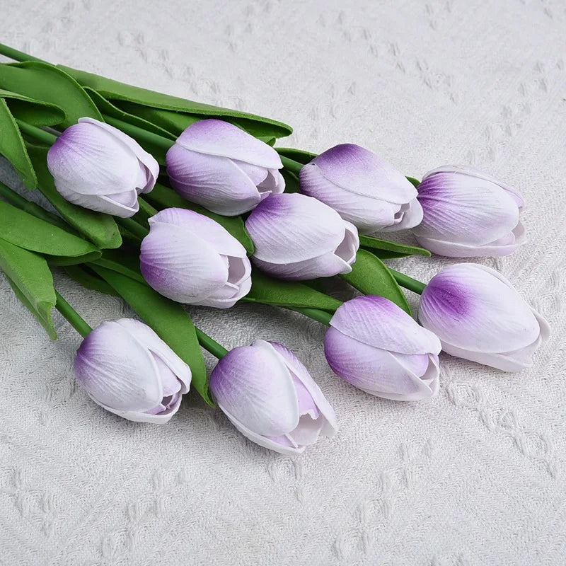 tulipes artificielles orange jaune bleu rose blanc modernes extérieures 10 pièces