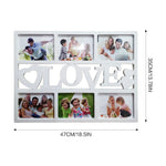 cadre photo moderne blanc noir slots découpes LOVE cœur photos fixations dos