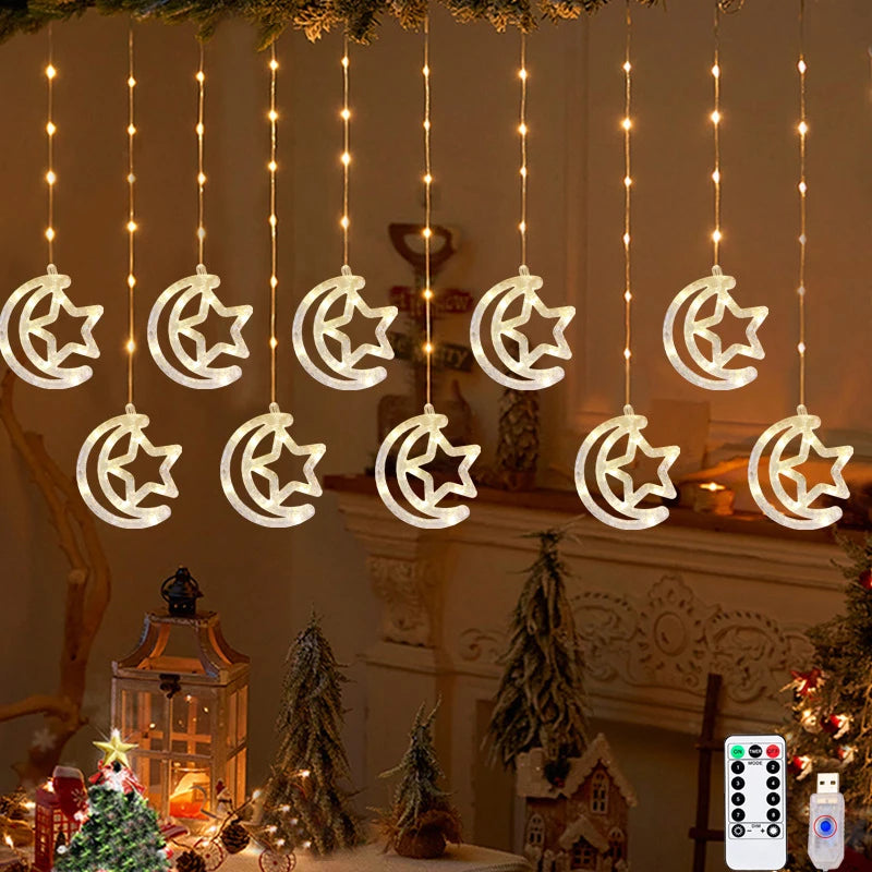 guirlande lumineuse moderne blanc multicolore forme géométrique décorative chambre noël