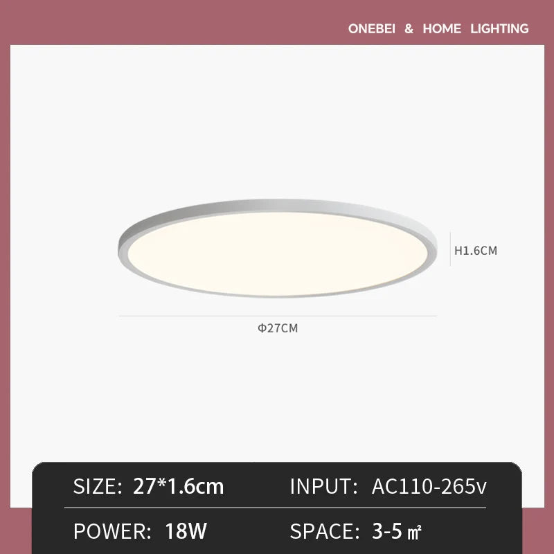 plafonnier led rond blanc ultra fin moderne luminaire intérieur salon chambre couloir minimaliste