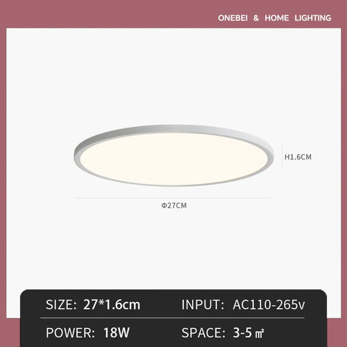 plafonnier led rond blanc ultra fin moderne luminaire intérieur salon chambre couloir minimaliste