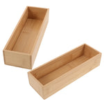 Lot de 2 boîtes organisateur en bambou couleur kaki