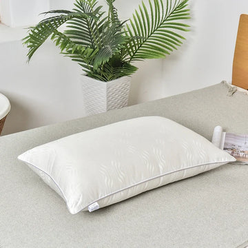 oreiller soie coton rayures fines blanc moderne antiacarien douillet zip