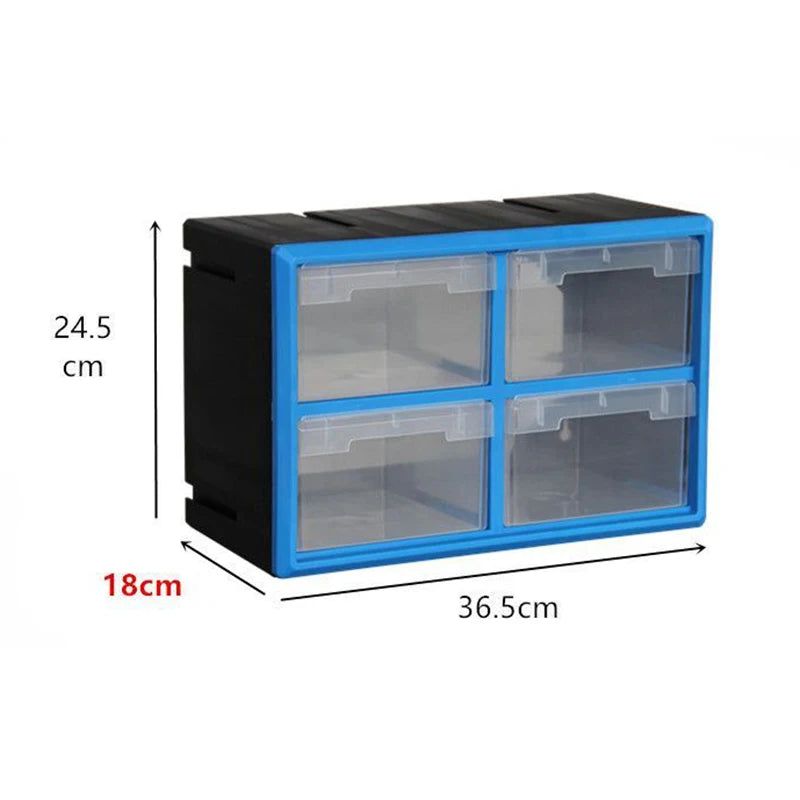boîte rangement modulaire bleu noire transparentes pratiques moderne outils lego clous