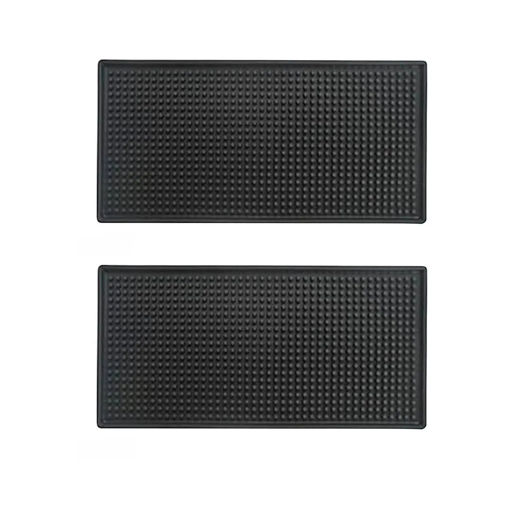 tapis bar caoutchouc silicone noir perforations antidérapant moderne cuisine accessoire résistant chaleur
