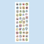 stickers kawaii multicolores dessins animés adhésifs mignons thème cuisine jeux vidéo halloween