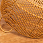 panier rond tressé marron clair bohème rangement chambre salon articles divers respectueux environnement