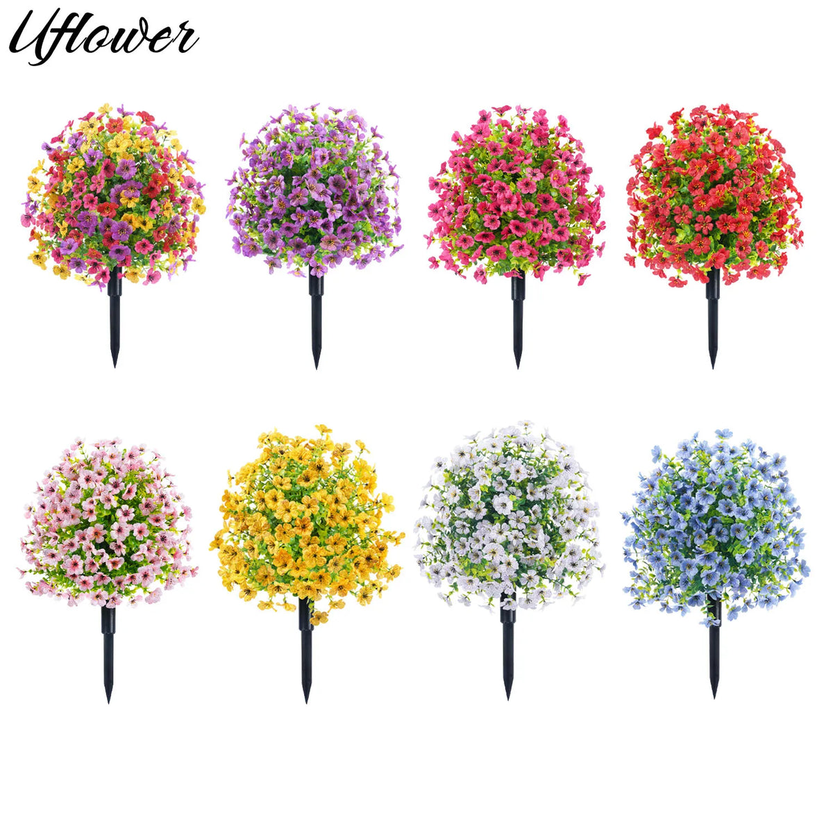 bouquet fleurs artificielles multicolore extérieur moderne décoration maison tringle resistant uv