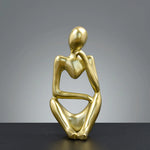 statuettes decoratives abstraites modernes or resine lisses minimaliste ornement maison