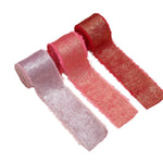 ruban satiné bord effiloché 5mètres polyester largeur 4.5cm couleurs rose rouge gris noir bleu