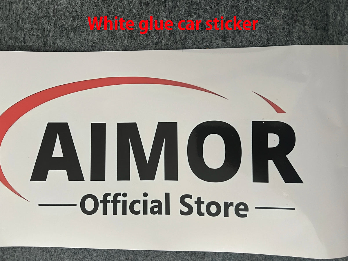 sticker publicitaire moderne adhésif rouge blanc noir waterproof sunscreenAIMOR