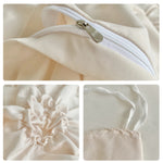 ensemble literie beige clair texture plissée moderne élégant fermeture glissière twin size pcs us