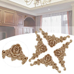 applique murale bois rose figurines baroque décorative feuilles sculptées floral