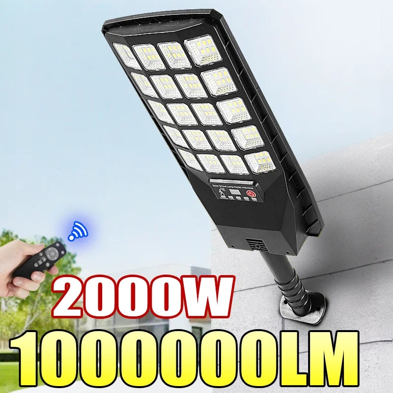 lampe solaire moderne détecteur mouvement 2000w ip67 étanche noir abs ledextérieur