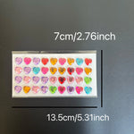sticker decoratif multicolore coeur etoile brillant adhesif fleur ruban decor scene festive individuel pack