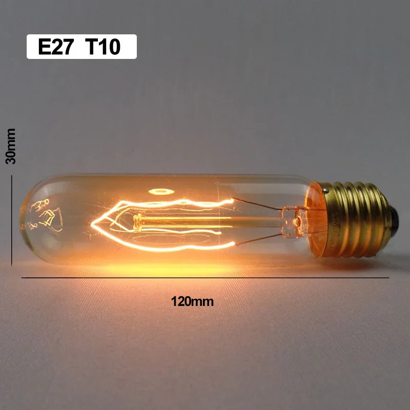ampoules filament vintage transparentes dorées éclairage rétro industriel T45 T10 T225