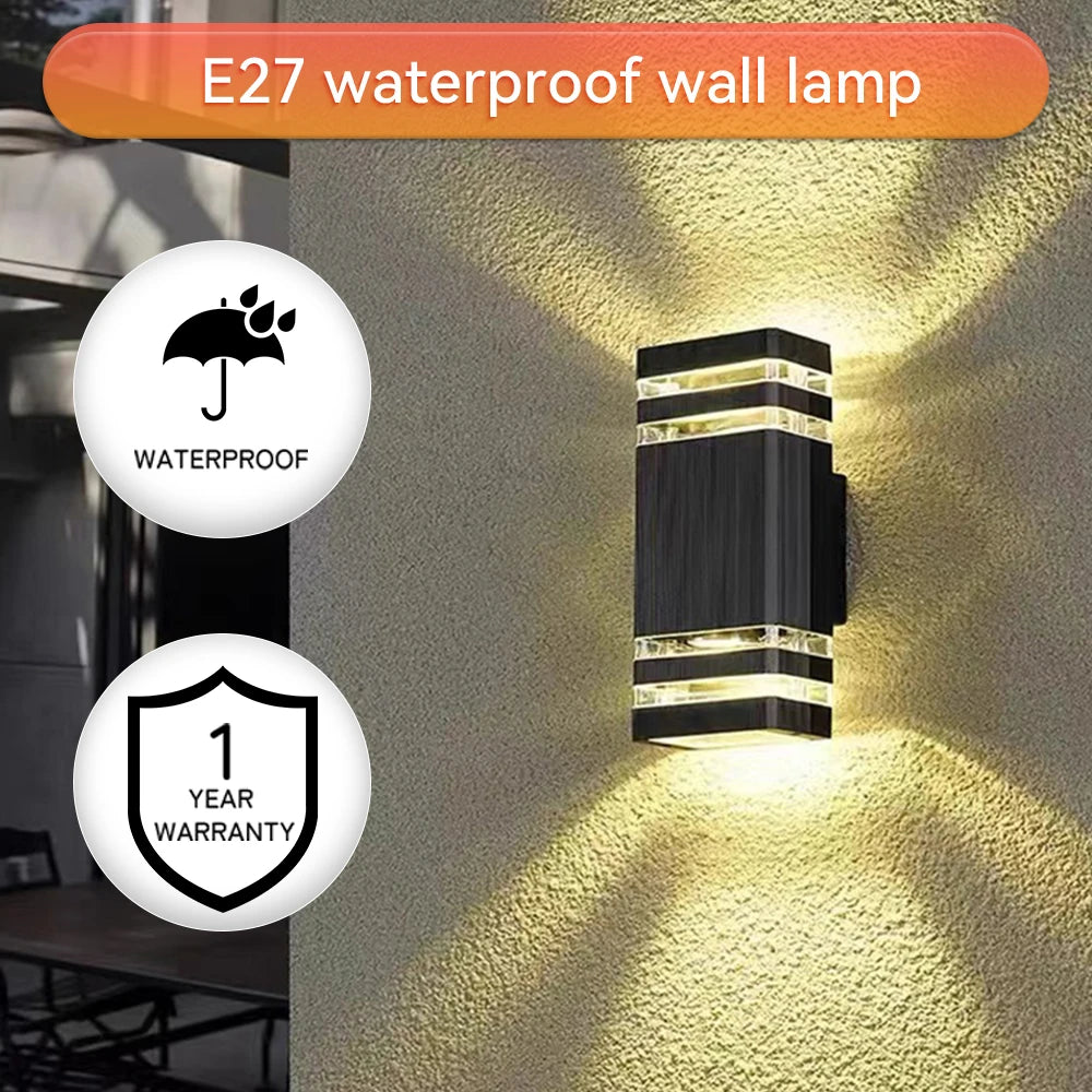 lampe murale led éclairage moderne étanche noir rayures horizontales contemporaine fixations vis applique murale