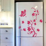 autocollants decoratifs fleurs papillons noir blanc minimaliste adhésif mur 30x30cm 60x40cm 70x25cm decoration maison