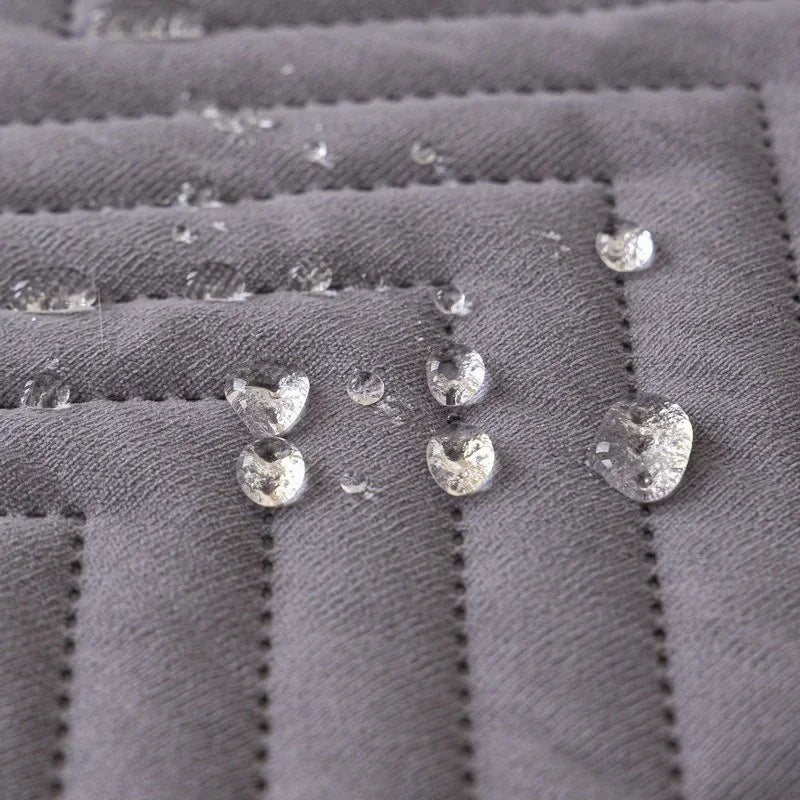 housse canapé extensible imperméable anti griffes animaux salon moderne gris beige rayures