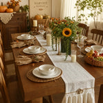chambranle table vintage dentelle carreaux blanc beige mariage fêteextérieur rusticemode pastoral