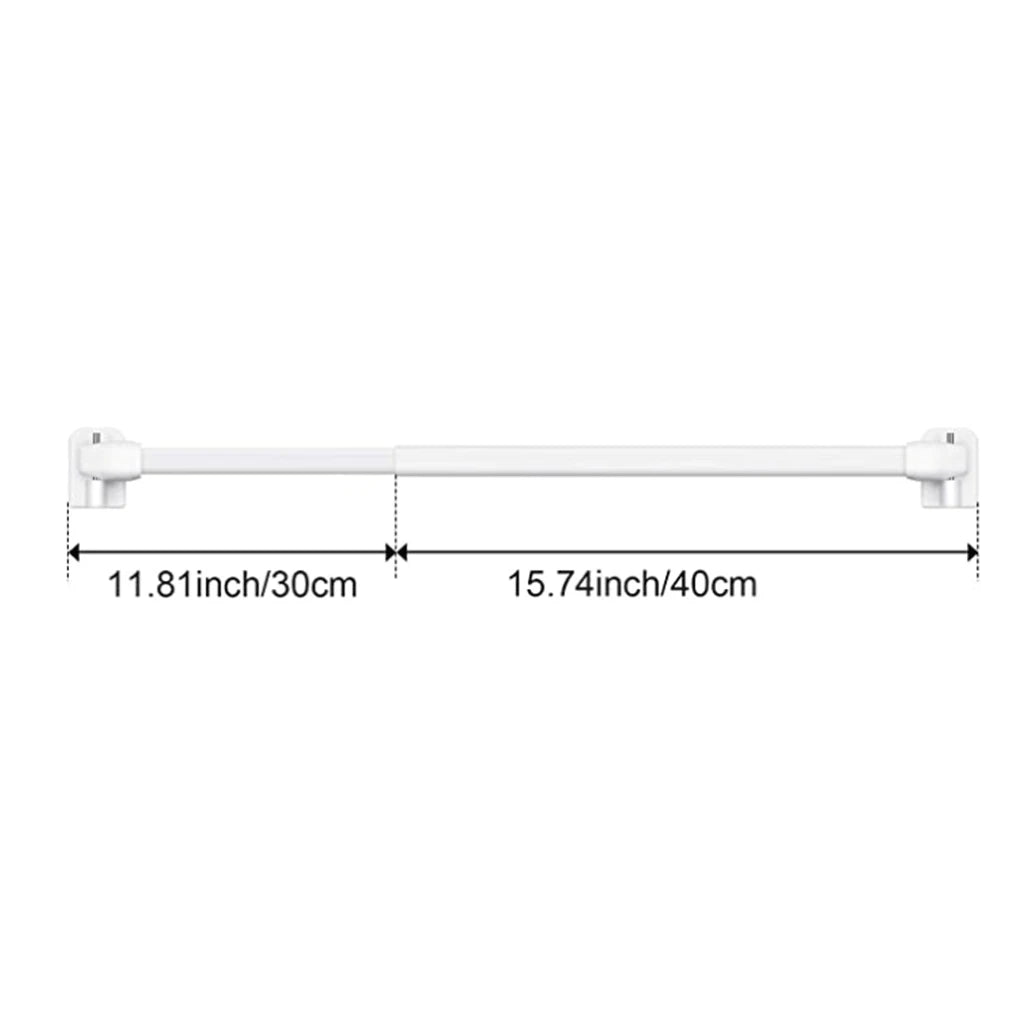 barre rideau ajustable blanc moderne tige plastique fixations 11.81inch 15.74inch tringle rideau sans visserie
