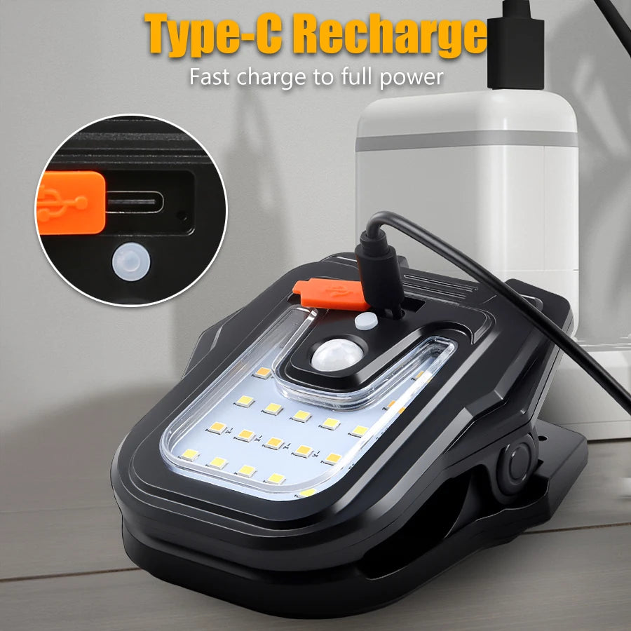 lampe solaire détecteur mouvement clip noir moderne éclairage extérieur urgence