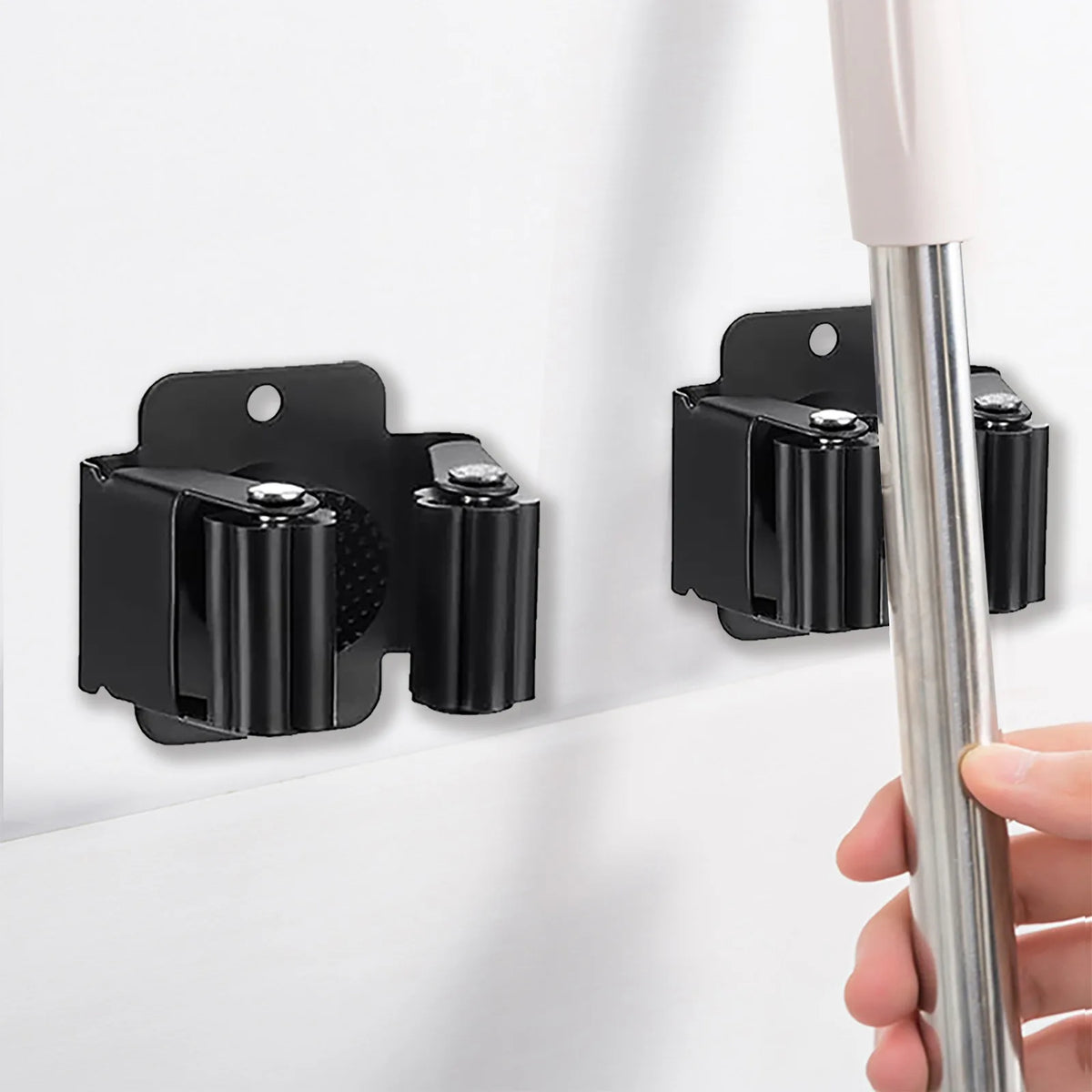porte balai acier inoxydable support mural salle bain outils nettoyage moderne fixations
