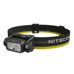 lampe frontale rechargeable led noir jaune sangles velcro éléments trois led technique utilitaire