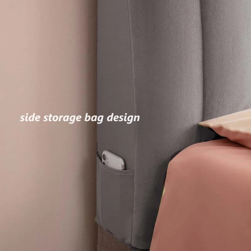 housse tête lit velours broderie moderne coussin sac rangement gris