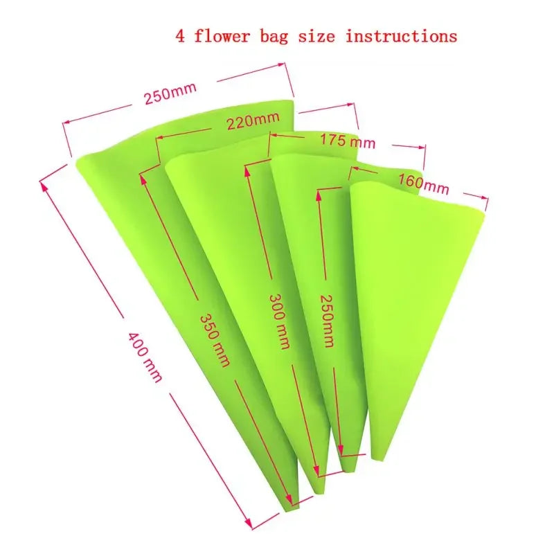 sacs pâte modeler silicone bleu clair vert fluo rose clair blanc coniques