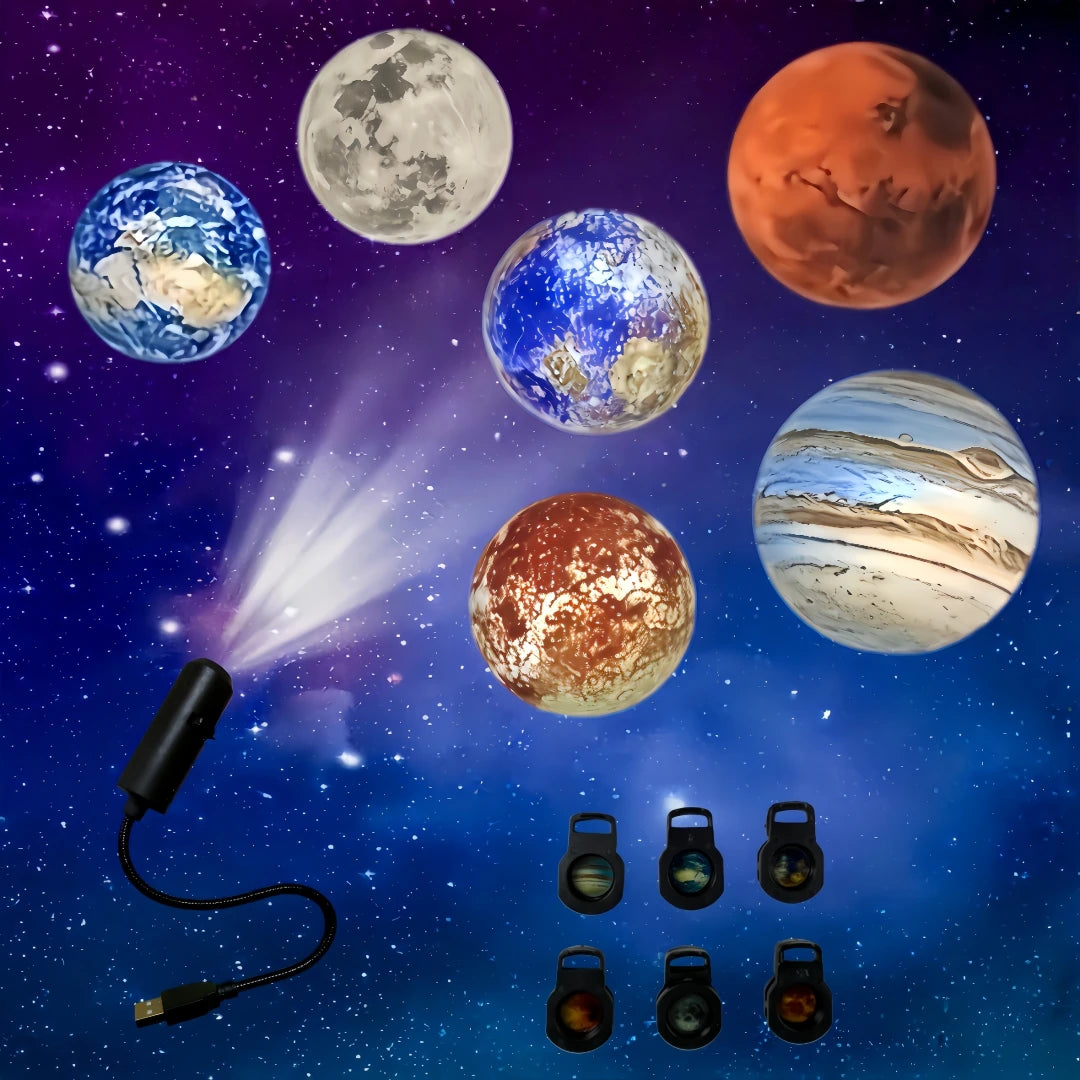 projecteur led planetaire images celestes lampe lune eclairement bleu violet projecteur usb lentilles interchangeables