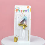 bougies forme chiffre anniversaire or argent bleu rose gradient moderne festives tringle