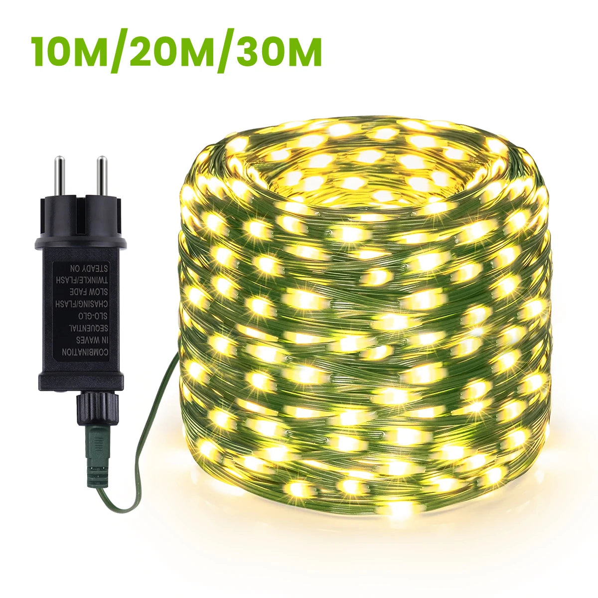 guirlande lumineuse led 10m 100led 20m 200led 30m 300led rgb blanc chaud blanc