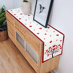 table dinne romantique cœurs arbres carreaux lin rouge blanc marron festive