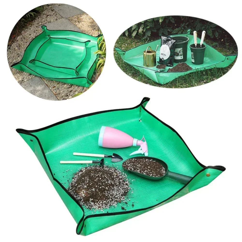 tapis pliable jardinage vert imperméable clips multifonctionnel pinces terre bouteille pulvérisation pot fleurs