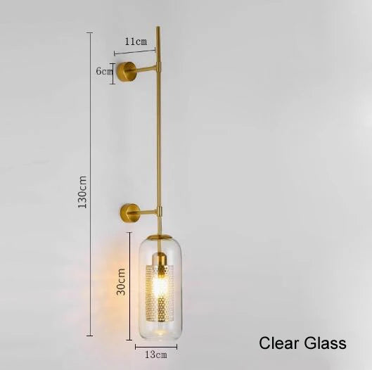 lampe murale moderne or transparent texture nid d'abeille éclairage chambre cuisine salle manger entree