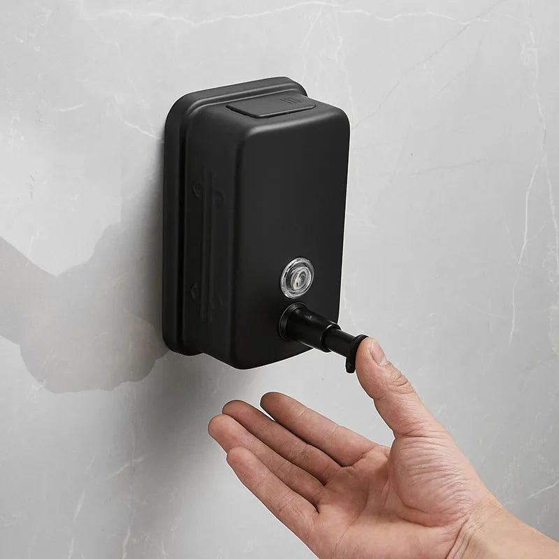 distributeur savon liquide mains acier inoxydable motifs floraux moderne salle bains argent noir doré