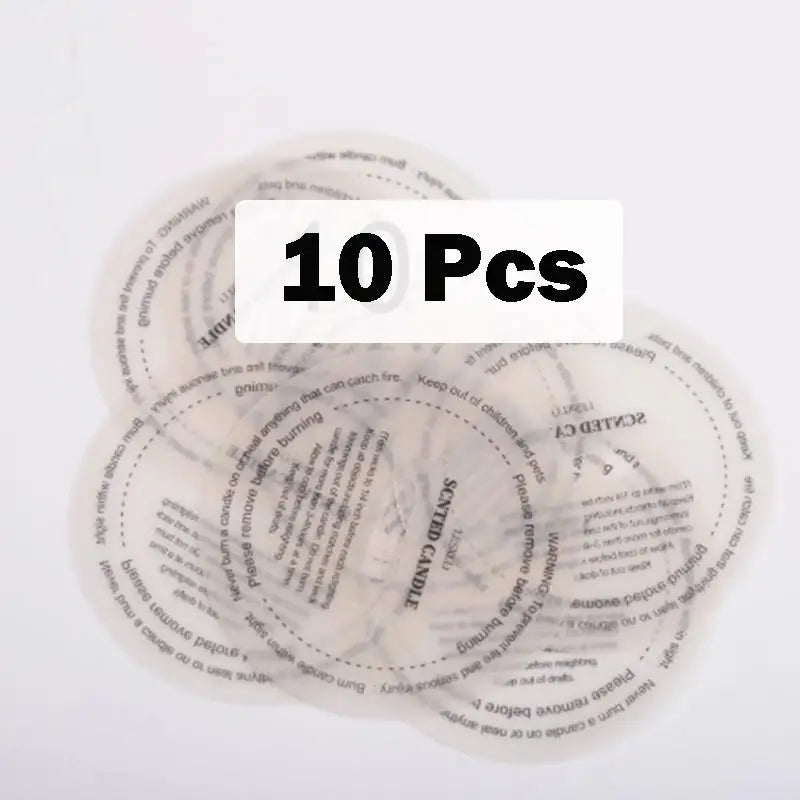 autocollants bougie parfumée blanc simples 10 pièces protection rondes minimalistes
