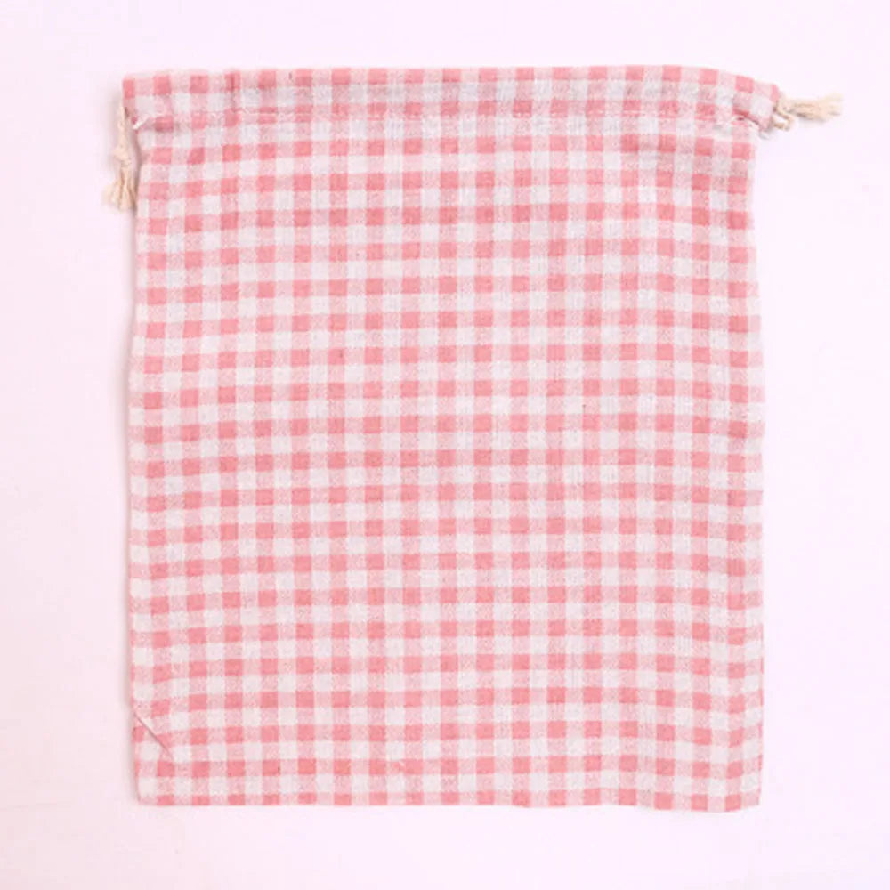 sac rangement coton rose flammes fraises vintage doux portefeuille voyage