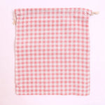 sac rangement coton rose flammes fraises vintage doux portefeuille voyage