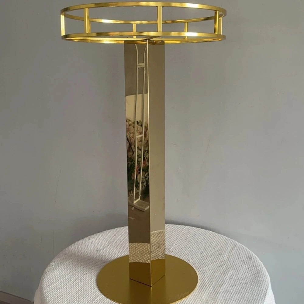 support floral arche métal doré moderne décoration mariage fête centre table intérieur extérieur