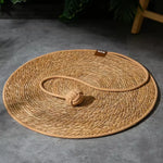 tapis gratter chat tissé main spirale beige clair protection meuble accessoire intérieur balle jouet