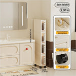 rangement mobile meuble beige compartiments tiroirs moderne minimaliste roulettes salon cuisine chambre