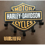 porte clés mural logo harley davidson noir orange classique clés