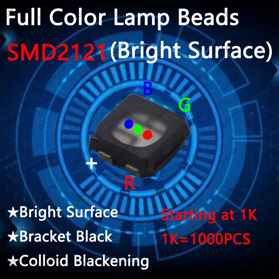 ampoules led smd2121 full color rouge vert bleu surface brillante composants electroniques