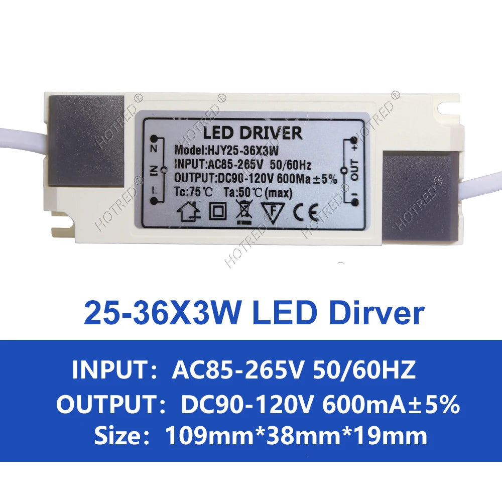 pilote led 600ma 3w 20w blanc moderne adhésif câbles certification rohs symboles sécurité