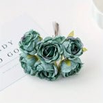 bouquet artificiel roses vintage romantique anniversaire mariage baby shower intérieur feuillets verts